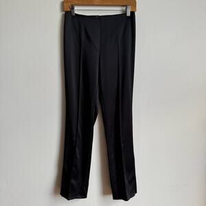 AKRIS for Bergdorf Goodman Black Silk High-Waist Trousers